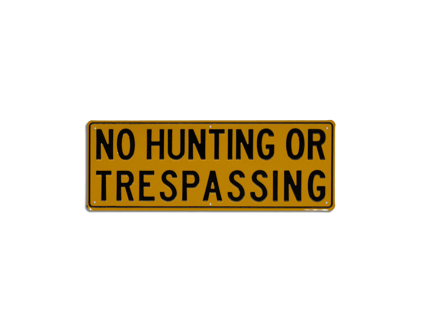 Vintage 1930s "No Hunting or Trespassing" Metal Sign