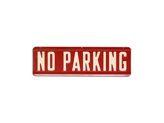 Vintage 1930s "No Parking" Metal Sign