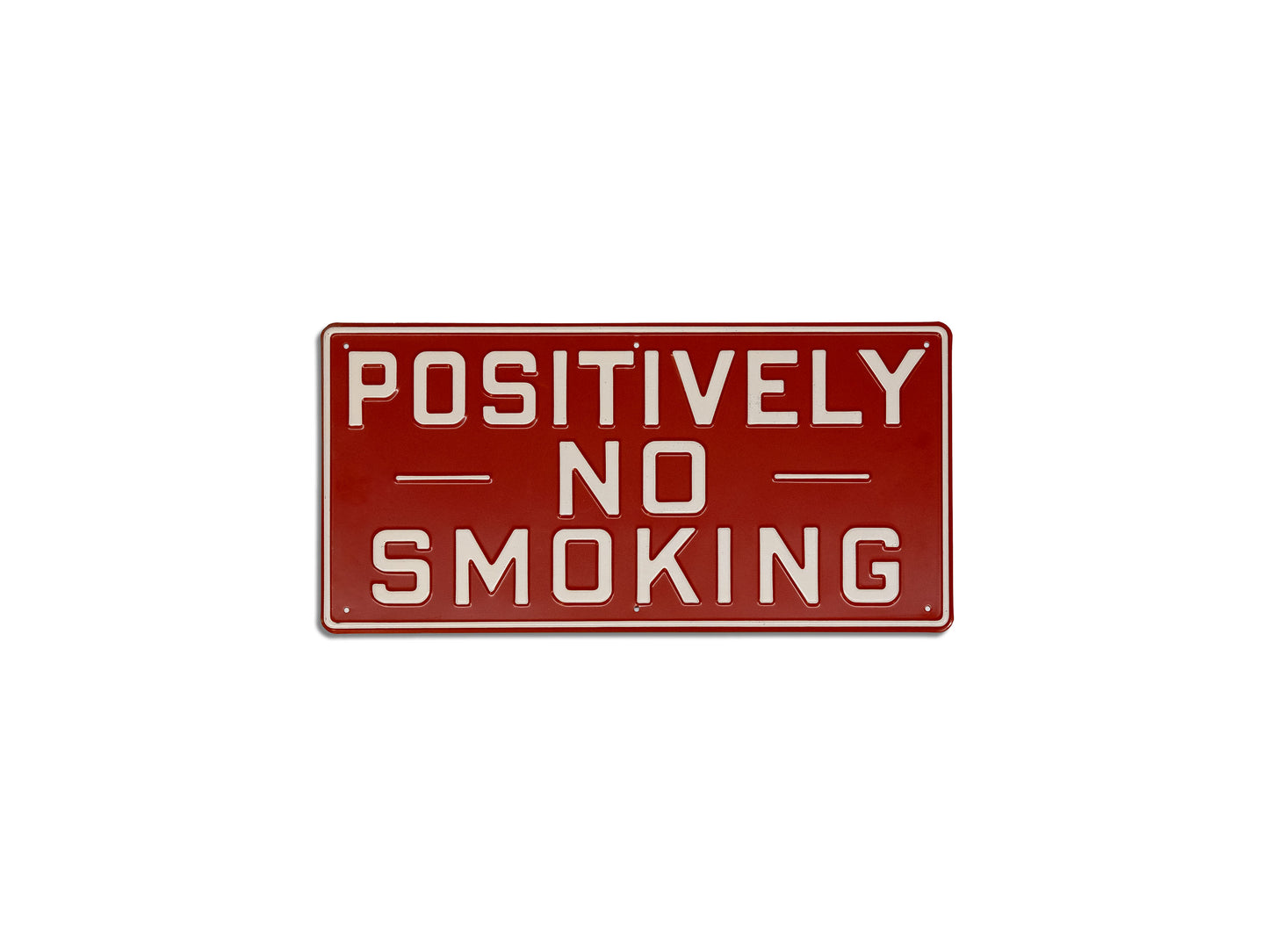 Vintage 1930s "Positively No Smoking" Metal Sign
