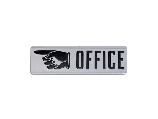 Vintage 1930s "Office" Pointing Left Metal Sign