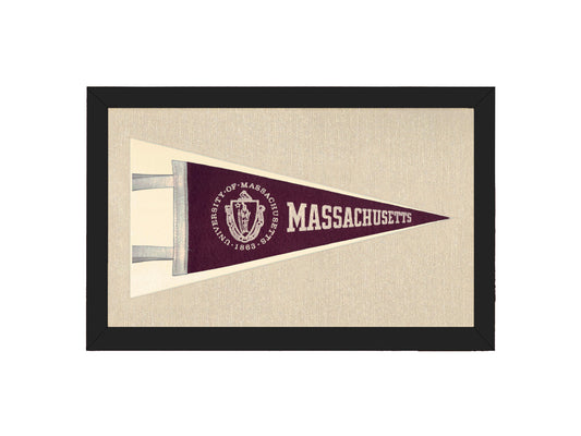 Vintage UMASS - University of Massachusetts College Pennant